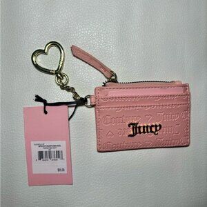 Juicy Couture Apricot Heart and Soul “Furget me Not” Card Holder with Keychain